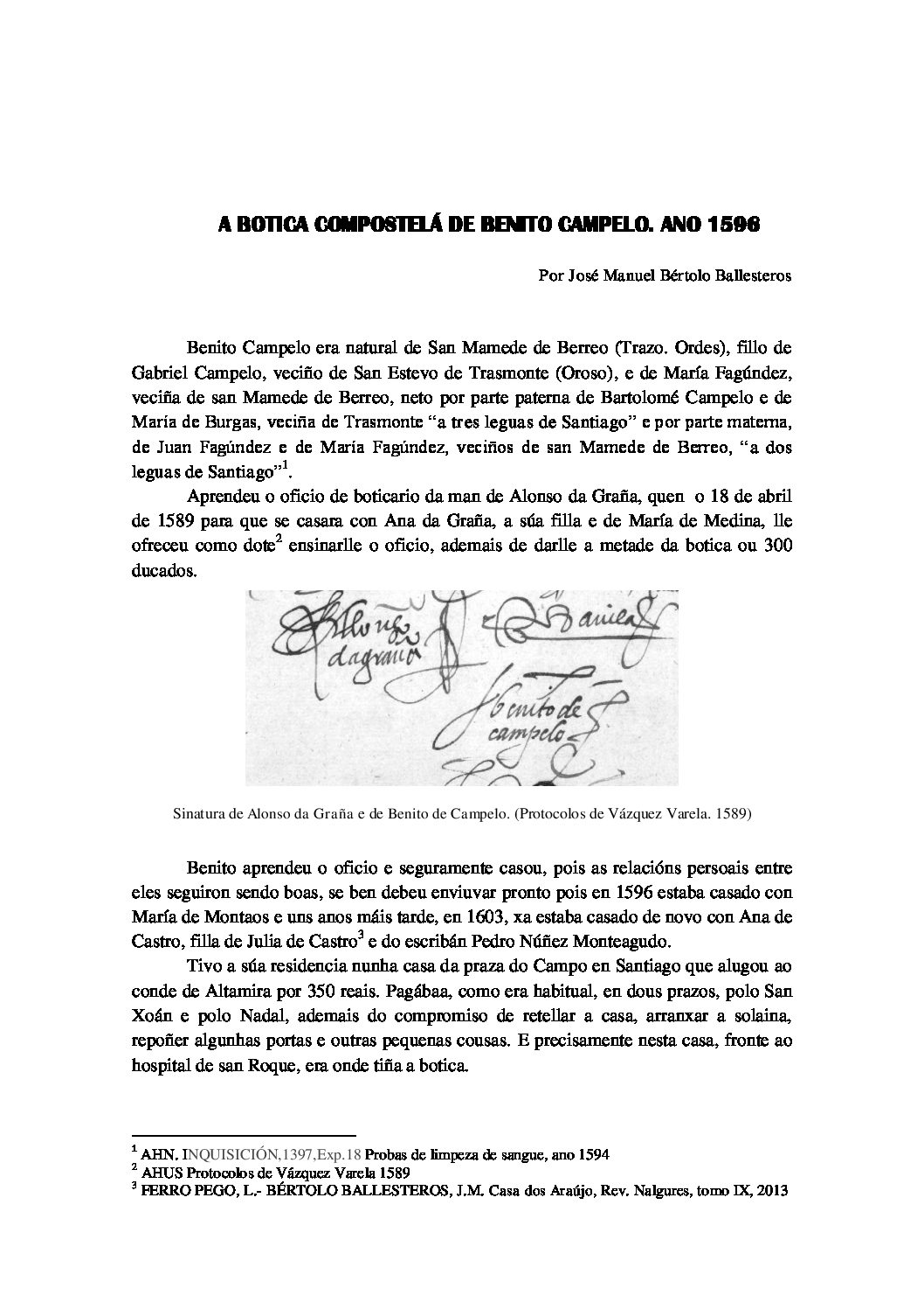 A botica compostelá de Benito Campelo, ano 1596