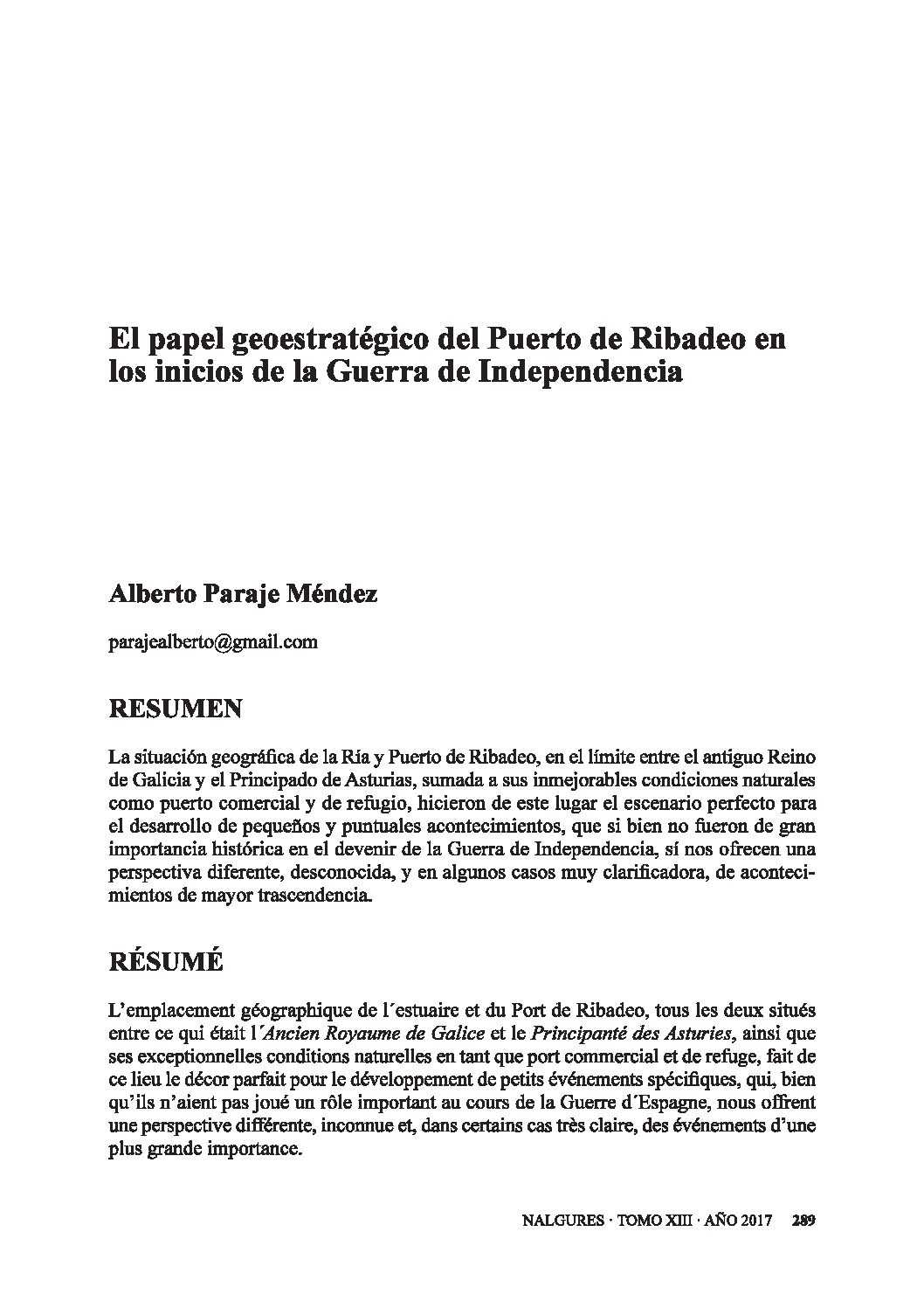 El papel geoestratégico del Puerto de Ribadeo en los inicios de la Guerra de Independiencia
