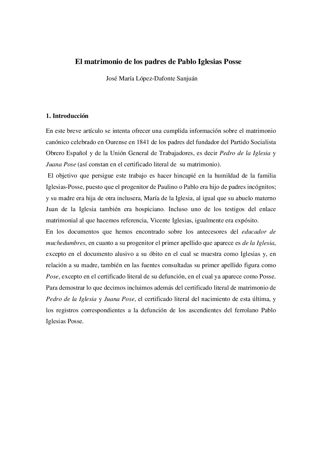 El matrimonio de los padres de Pablo Iglesias Posse