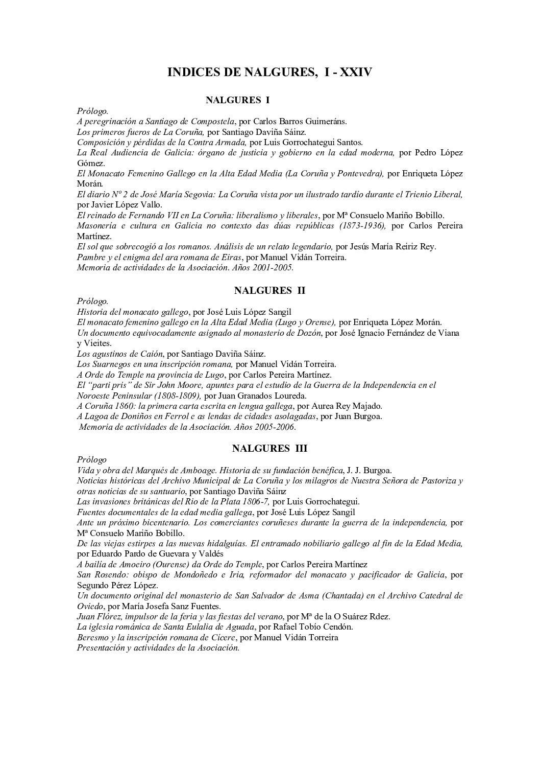 Índice números Nalgures